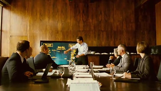 Screen Grab from "Limitless" showing application being run on large screen